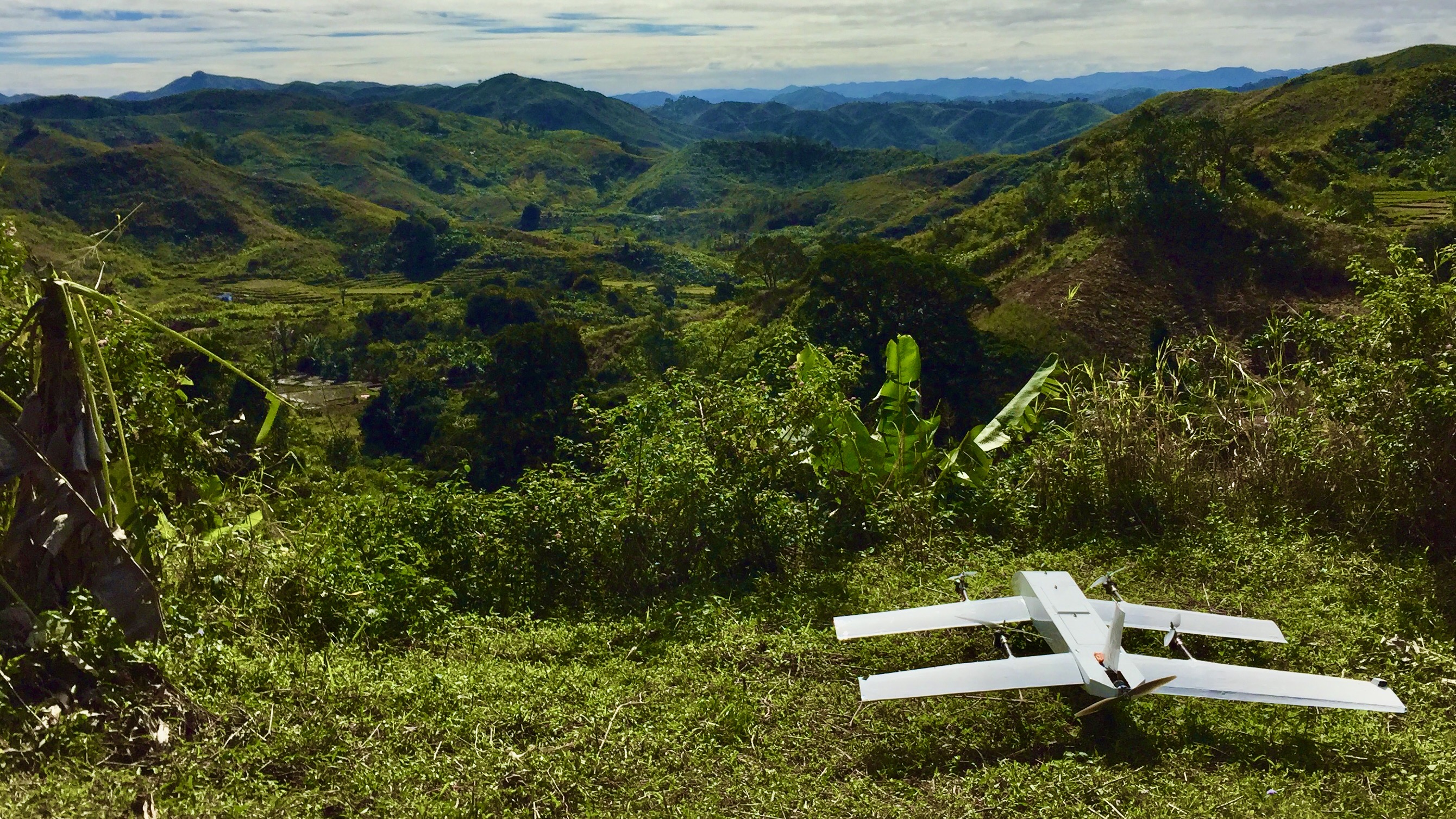 Vayu X5 drone in jungle landscape