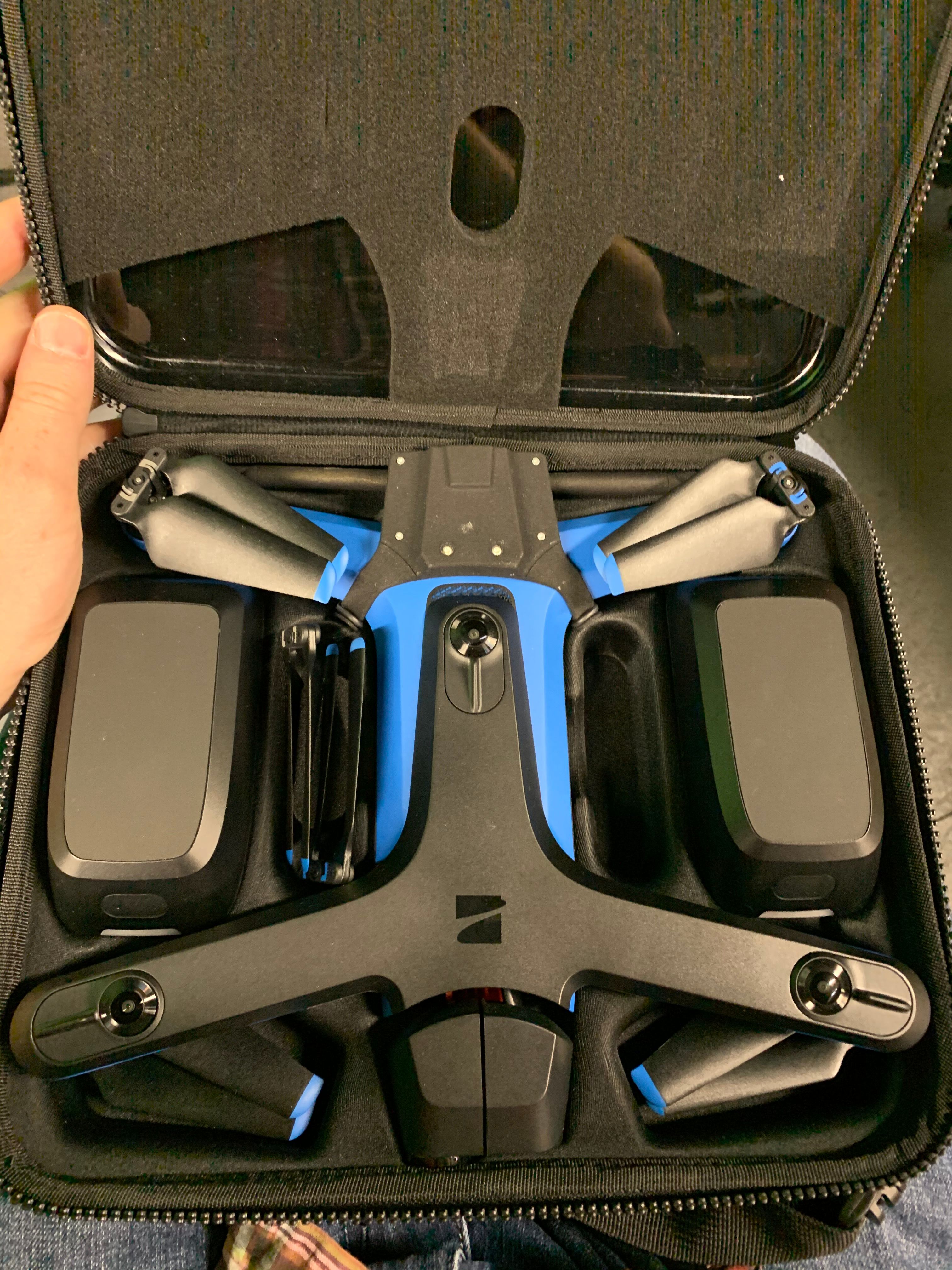 Skydio S2 in its case with the radio pack installed.